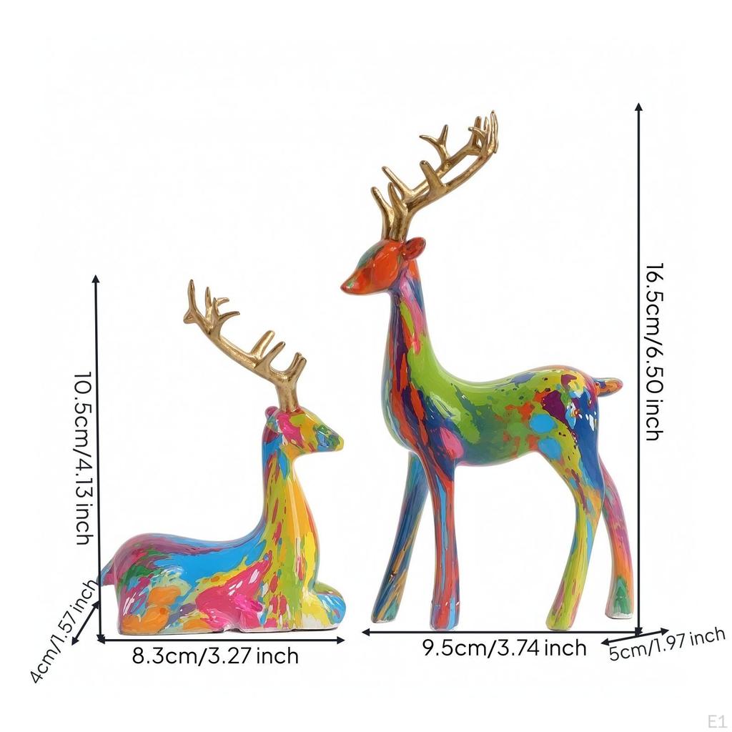 Indoor Decorative Deer Figurine | Resin Construction, Compact Tabletop Size, for Living Room