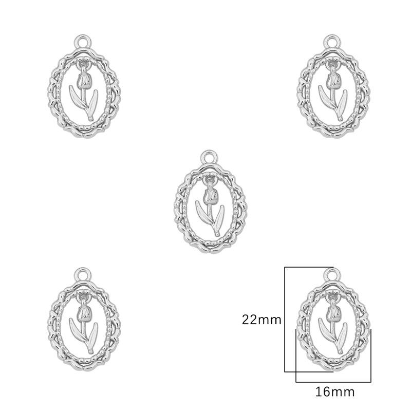 Enchanting Silver Tulip Hexagram Bow Star Rose Pendant for DIY Beading