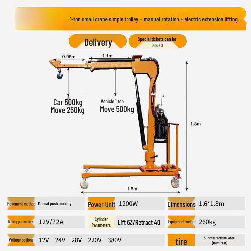 

Mobile Electric Hydraulic Lifting Crane Electric Telescopic Lift