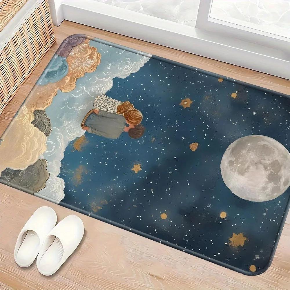 1PC Flower Pattern Kitchen Rugs Non-Slip Home Door Mats Pop Design Bathroom Rug Bath Mat Carpet for Home Sink Laundry Decor