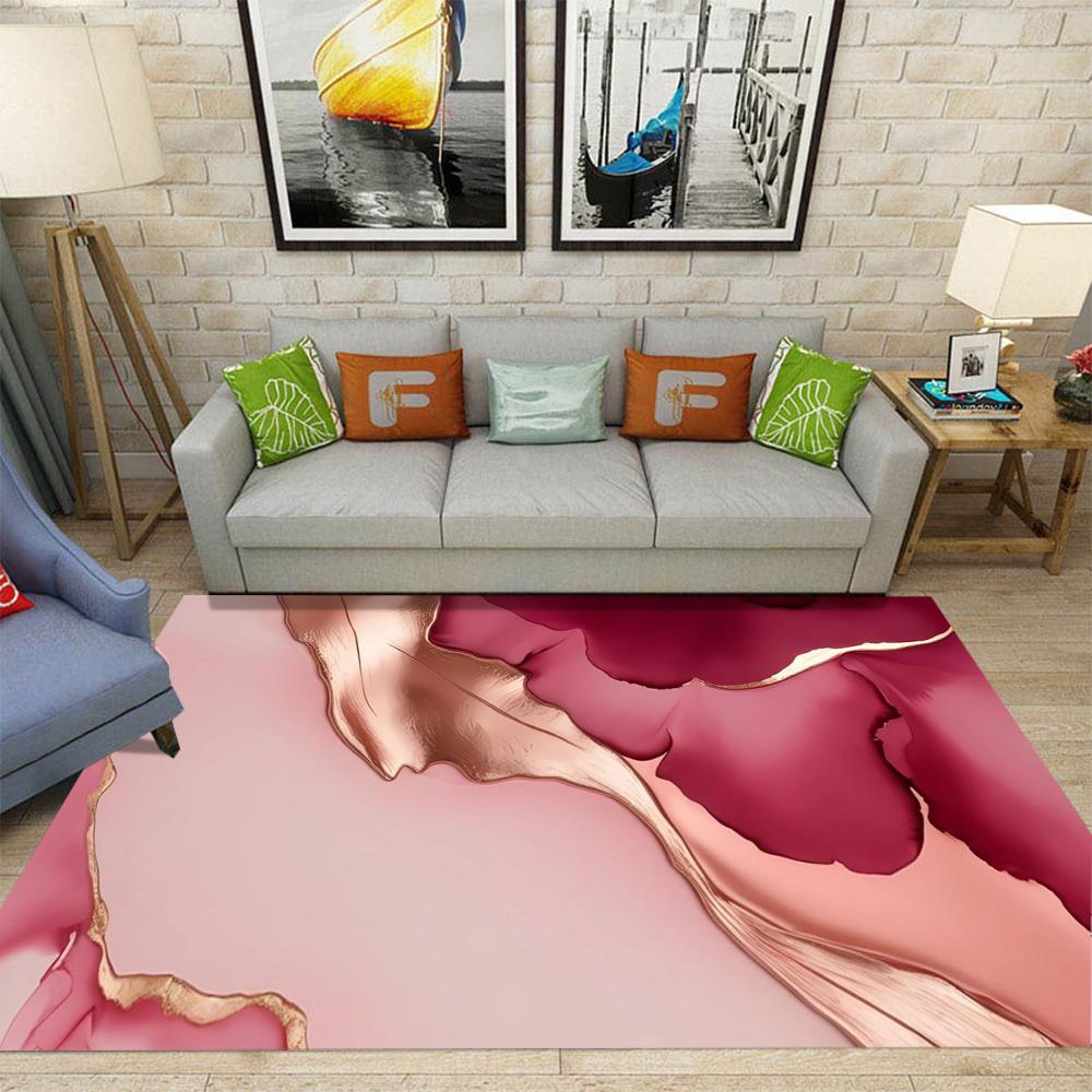 Wizualny Dywan 3D Seria Różowa Trójwymiarowy Gęś Miękki Kamień Drukowana Mata Podłogowa Salon Sypialnia Antypoślizgowy Duży Dywan