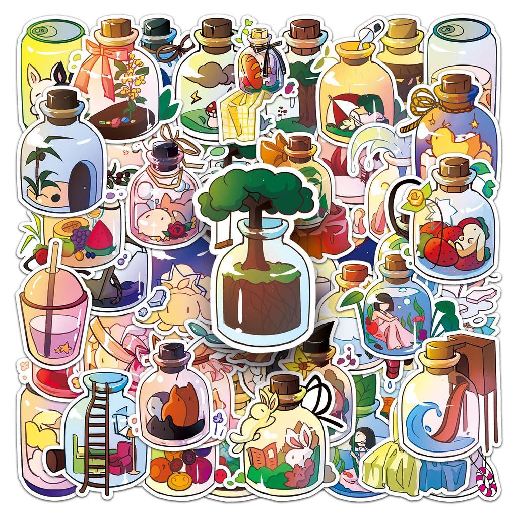50 Bottles In The World Graffiti Personalized Cartoon Guka Hand Account Decoration Mobile Phone Case Suitcase Sticker Waterproof