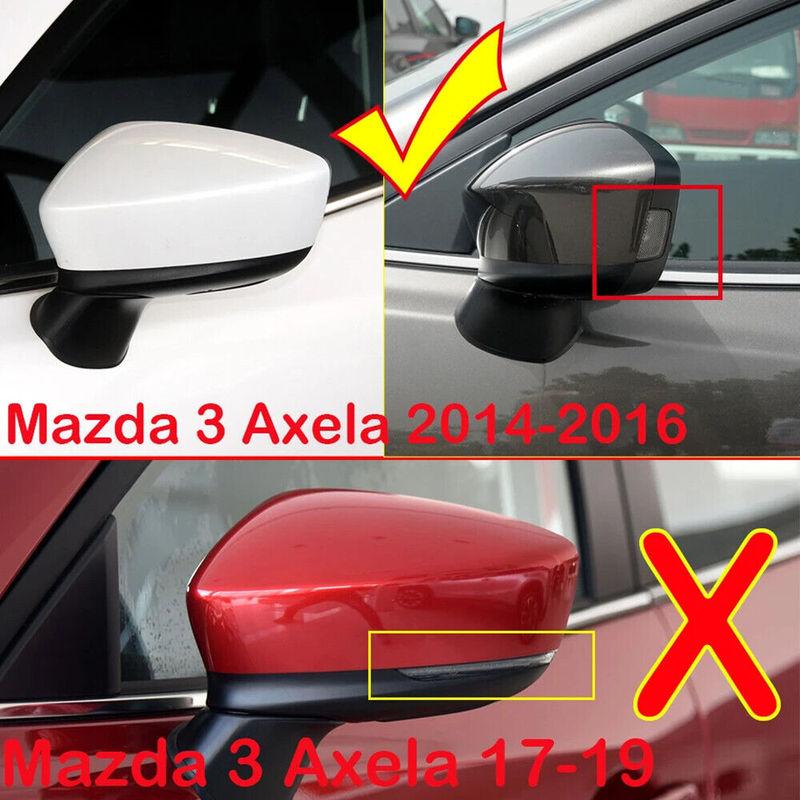 For Mazda 3 Axela 2014- Car Rearview Side Mirror Cover Wing Cap Exterior StickerDoor Case Trim Housing Carbon Fiber Look