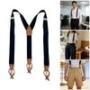 Suspenders For Men And Women Leather Pants Strap And Metal Clips Duable Elastic Polyester Adjustable Pants Accessory