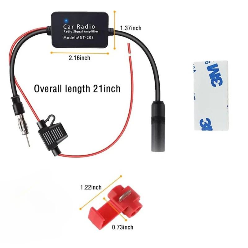 Universal Practical FM Wireless Signal Amplifier Anti-interference  Car Antenna  Radio Universal FM Booster Amp Automobile Parts