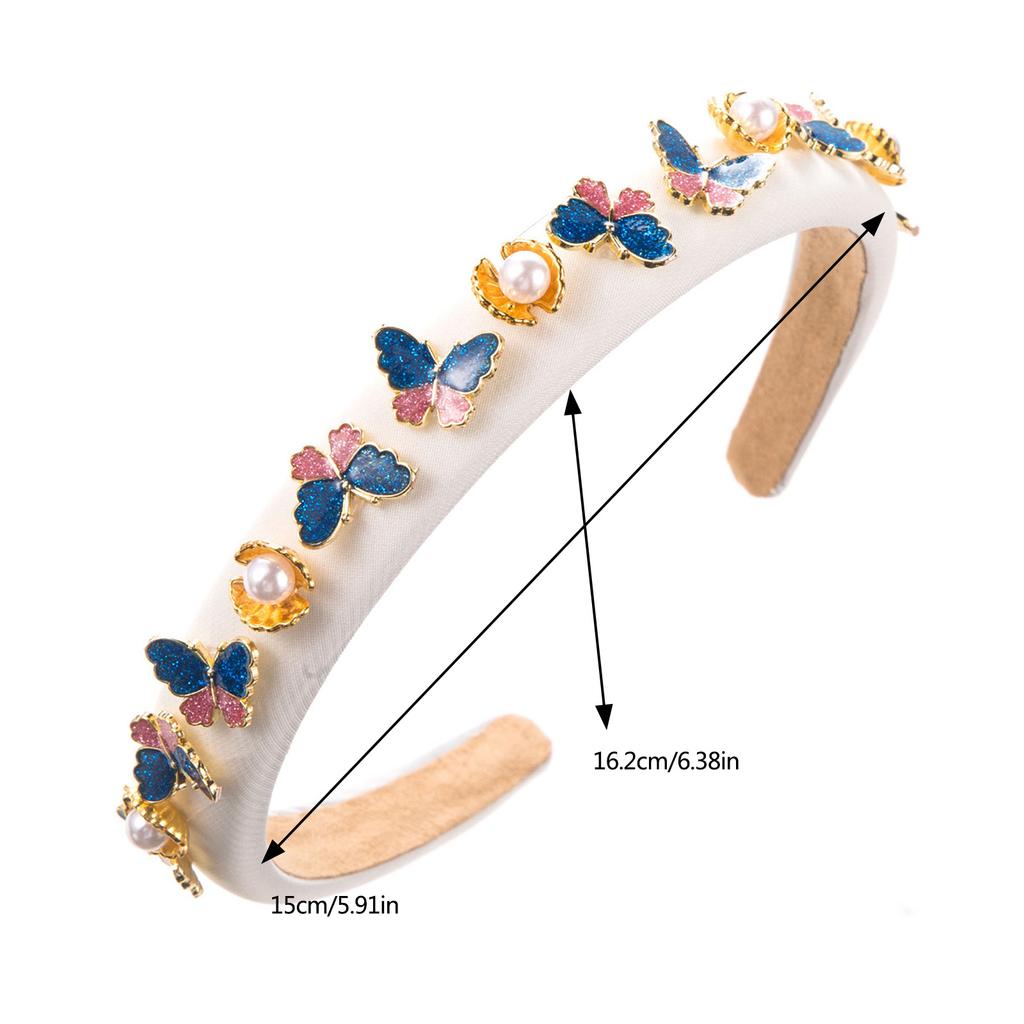 Elegant HighSkull Hairband Butterfly Studded Headband French Style Hairhoop for Female Hair Styling Ornaments Girl Gift