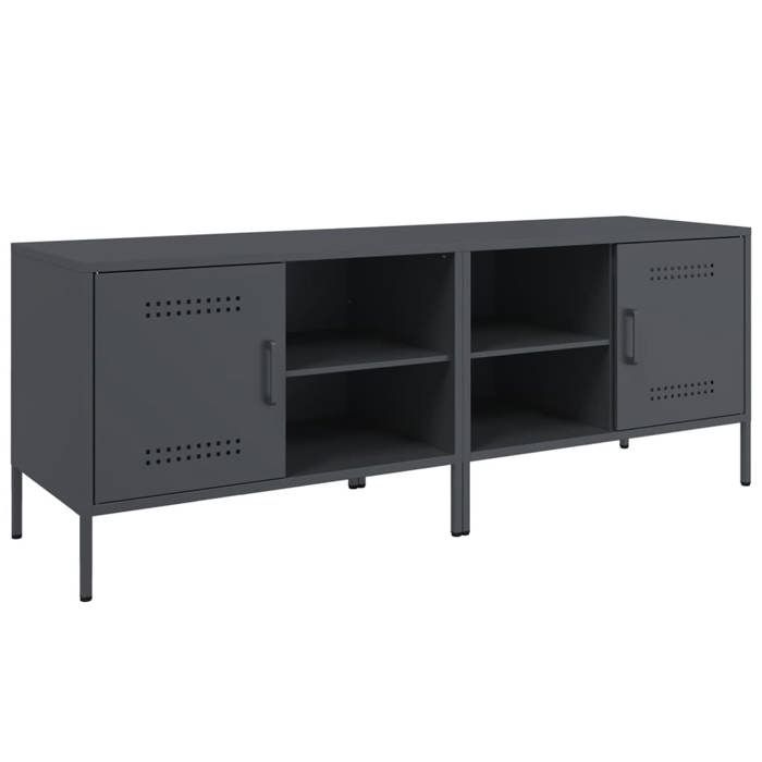 VidaXL Meubles TV 2 pcs anthracite 68x39x50,5 cm acier, support TV, buffet TV, meuble multimédia, banc TV, armoire hifi, 842999