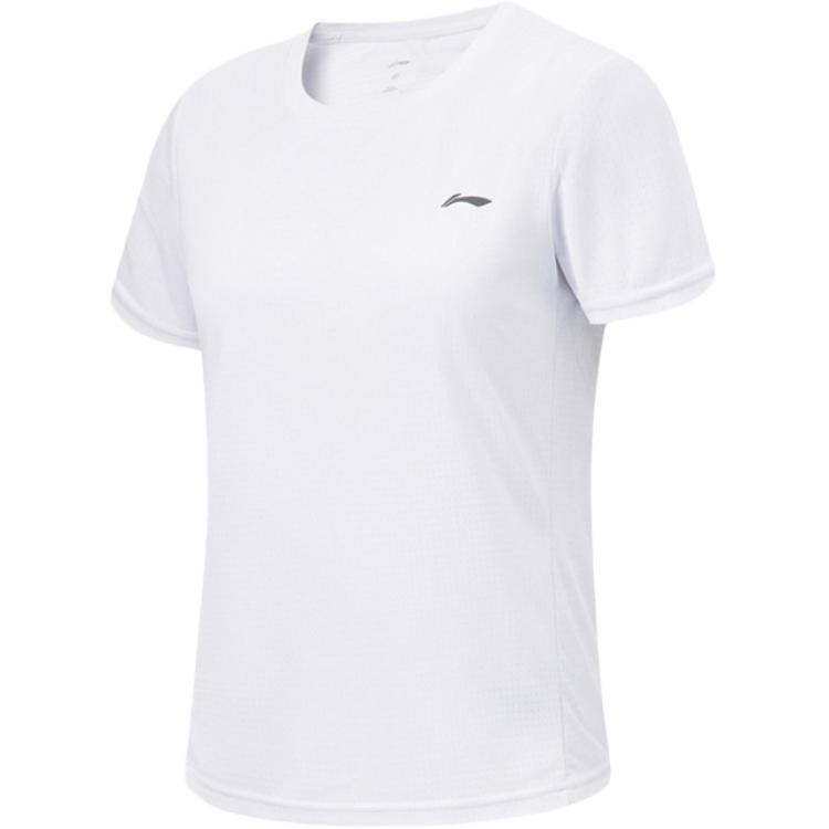 

Li-Ning Comfortable Breathable Regular Casual Short Sleeve T-Shirt Women Tops Standard-White ATST350-1 S