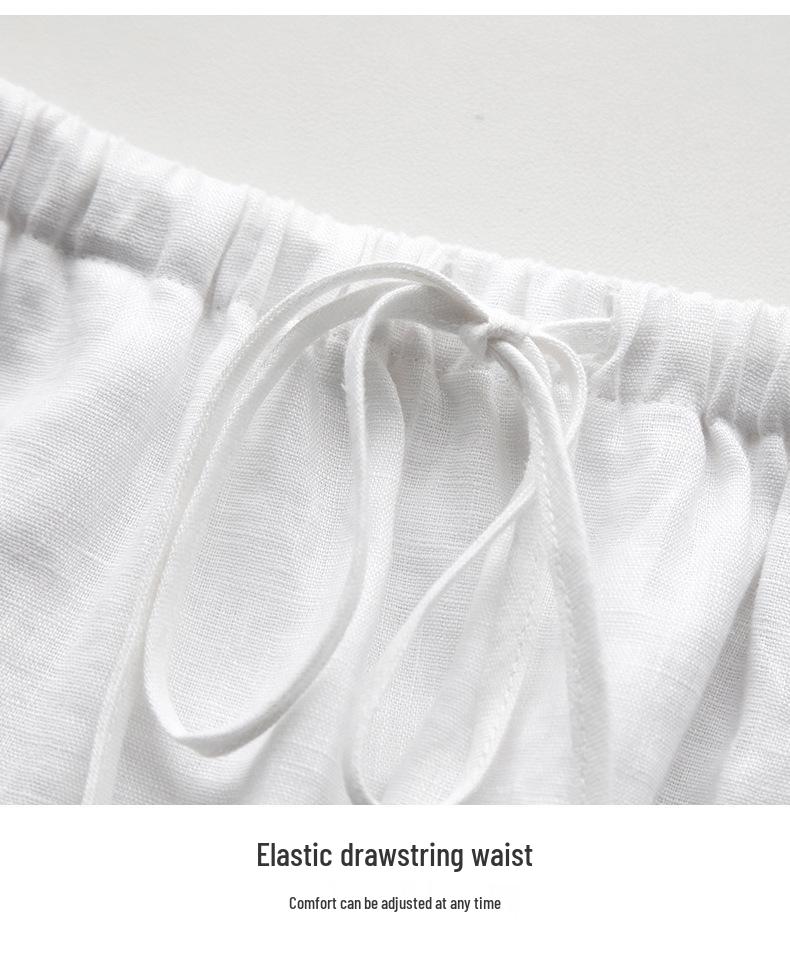 Vintage A-Linien Patchwork Midi-Rock aus reinem Leinen mit elastischem Bund und Schlitz hinten