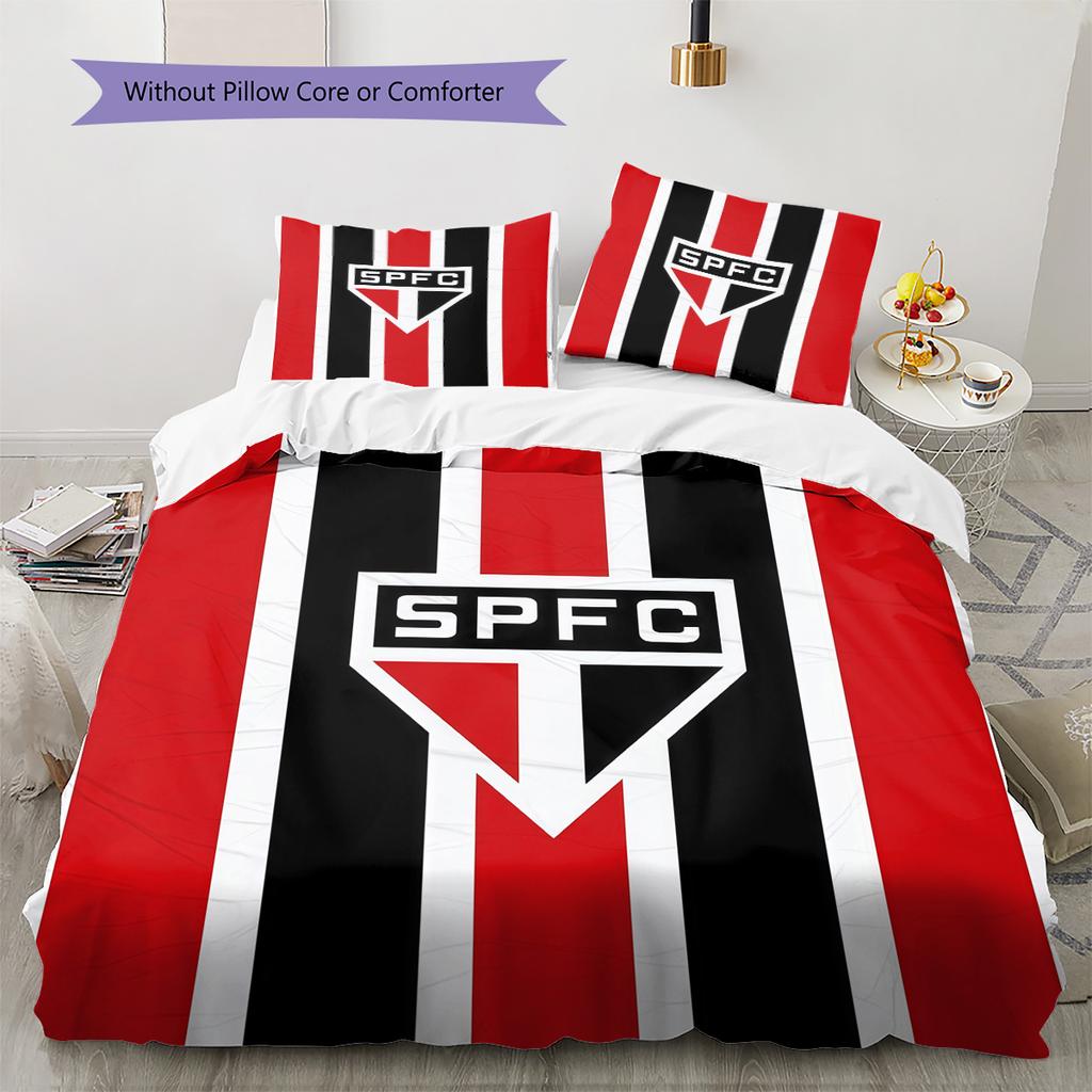 Sao Paulo FC2 Pattern Bedding Quilt Set Home Decoration Gift (1 * duvet cover + 2 * pillowcase without core)