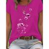 T-shirt da Donna con Ramo Floreale Viola - Grafica Delicata di Fiori ad Acquerello, Top Casual Viola Chiaro