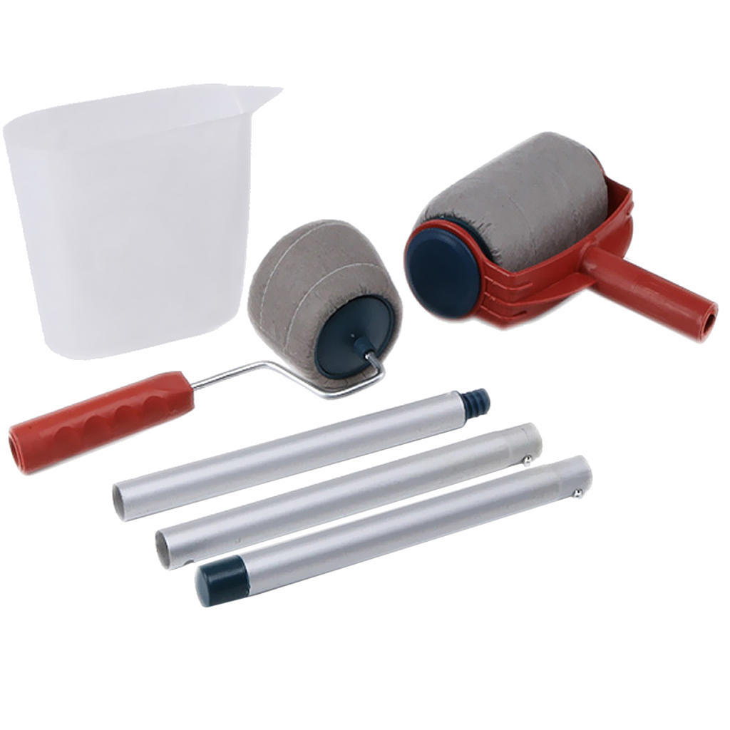 Buy 6Piece Paint Roller Brush Handle Pro Flocked Edger Room Wall