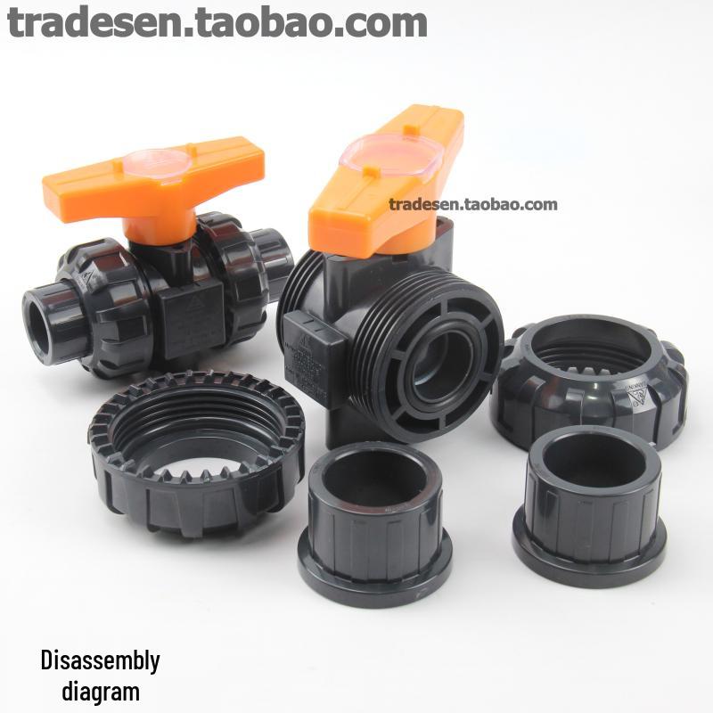 3-Way UPVC Double Union Ball Valve for Chemical and Water Pipes