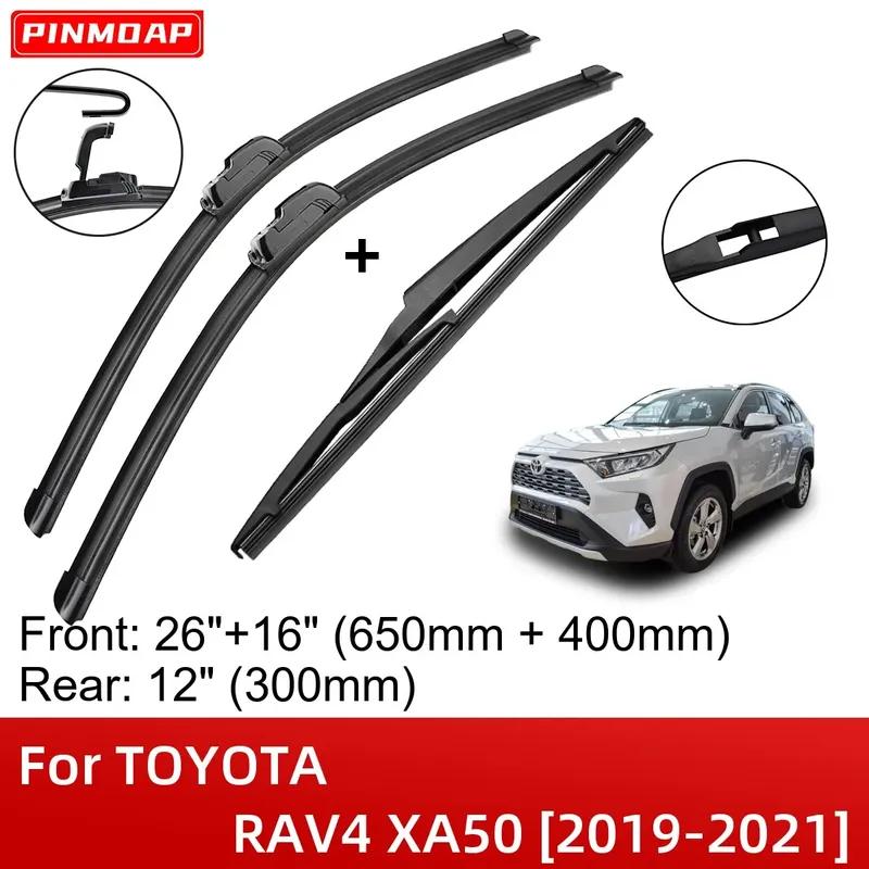For TOYOTA RAV4 XA50 - 26"+16"+12" Front Rear Wiper Blades Brushes Cutter Accessories