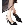 Beautiful sandals women's spring and summer new temperament bow back empty shallow mouth single shoes pointed high heels