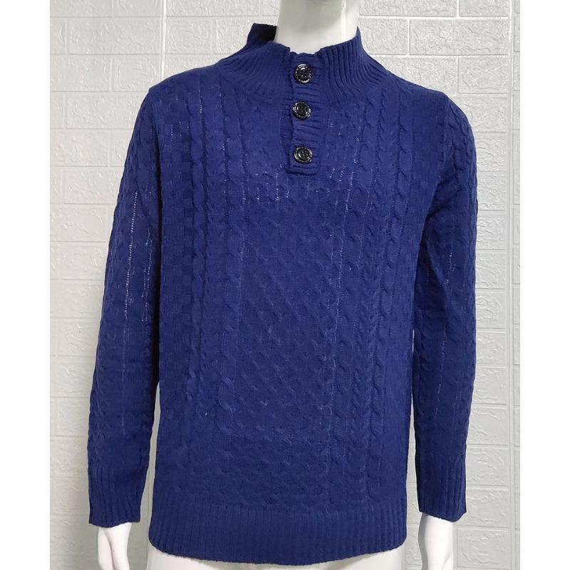 Men's Solid Color Half Turtleneck Slim Fit Long Sleeve Knit Sweater.