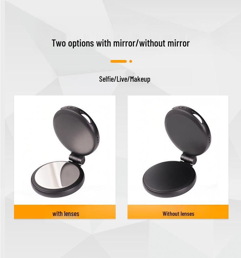 Kompakter Handspiegel mit Magnet & Selfie-Licht: Faltbarer, tragbarer Schönheitsfilter für Vlogging & Live-Streaming