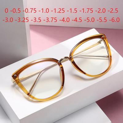 Feminine Optical Myopia Glasses Vintage Brand Design Clear Cat Eye Blue Light Blocking Glasses Women Eyeglasses Degree 0 To -6.0