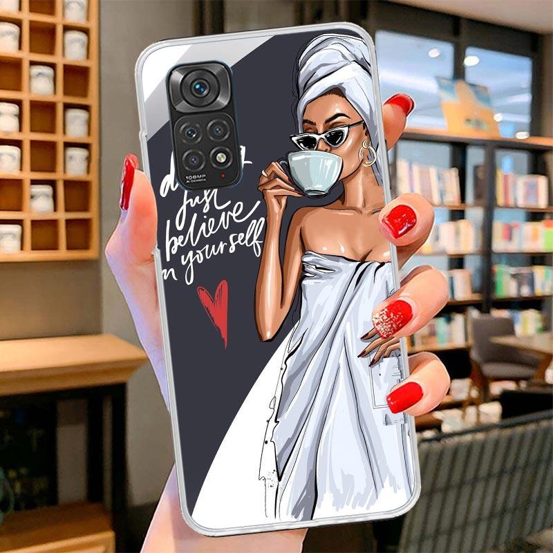 Girl Boss Female Coffee Cover Phone Case For Xiaomi Redmi Note 15 14 13 12 11 10 Pro Plus 14S 12S 11S 11T 11E 10S Soft Fundas Sh
