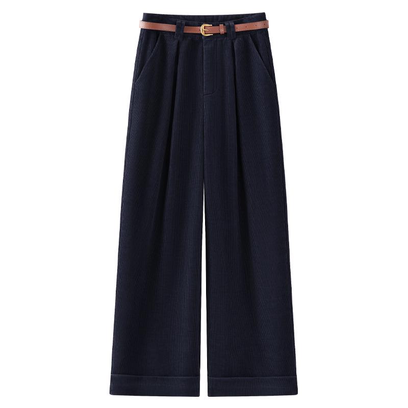 

Женские вельветовые брюки Ankola красного цвета с высокой посадкой и широкими штанинами, осень/зима 2024 S