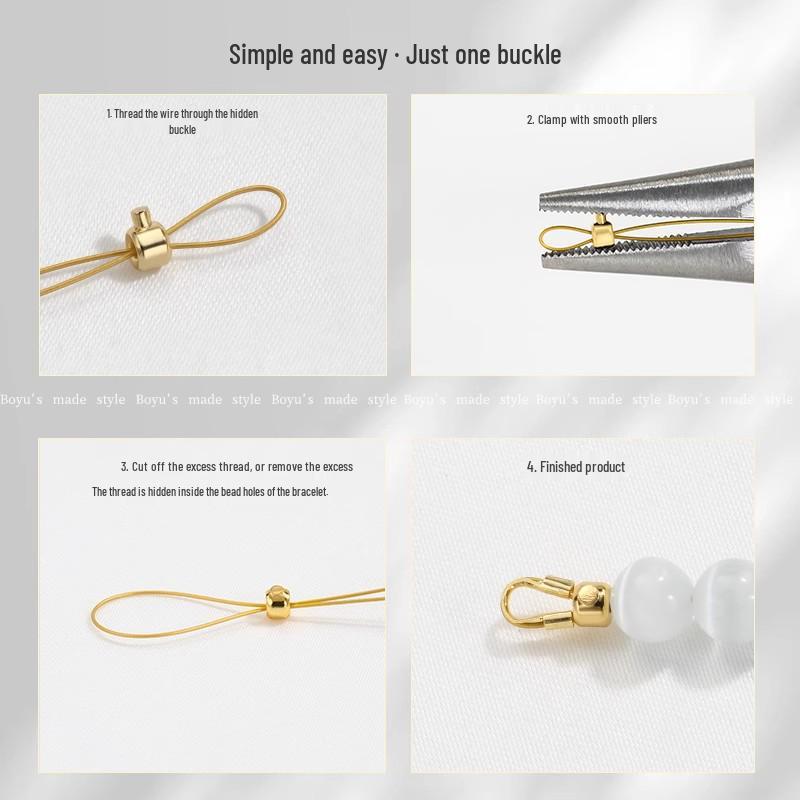 14K Gold Positionierverschluss Schließe Clip für DIY Perlenkette - Farbbeständige Perlenendkappe