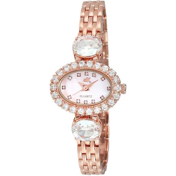 Женские часы Adee Kaye Fancy Collection с кристаллами, перламутровым циферблатом, кварцевые, AK2730-R белый
