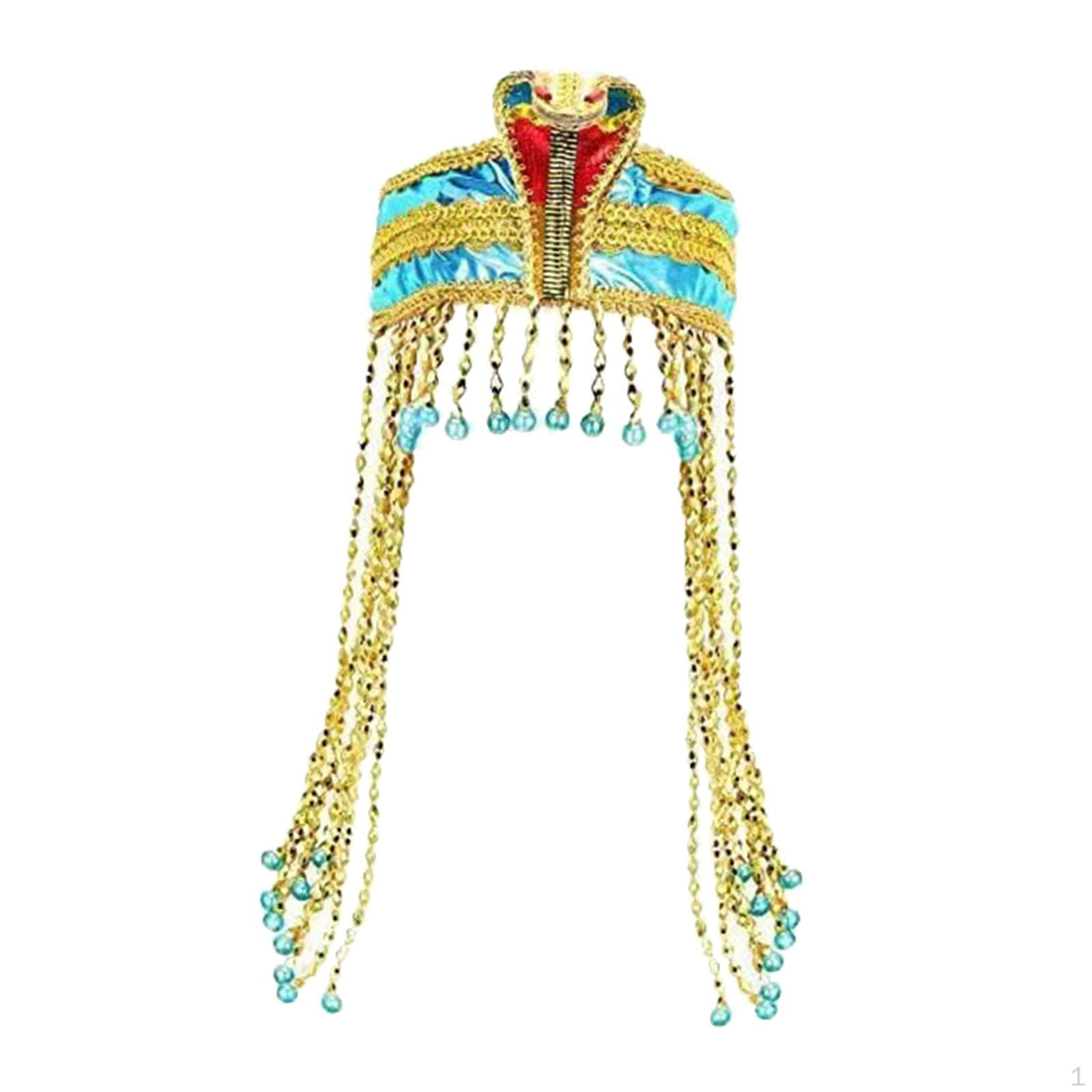 

Єгипетський головний убір, пов язка на голову з бісеру, стильна одягальна корона, аксесуари для тематичних костюмів чорний