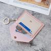 Slim Pu Leather Wallet Business Credit Card Holder Short Purse Leather Id Card Holder Candy Color Coin Case With Keyring