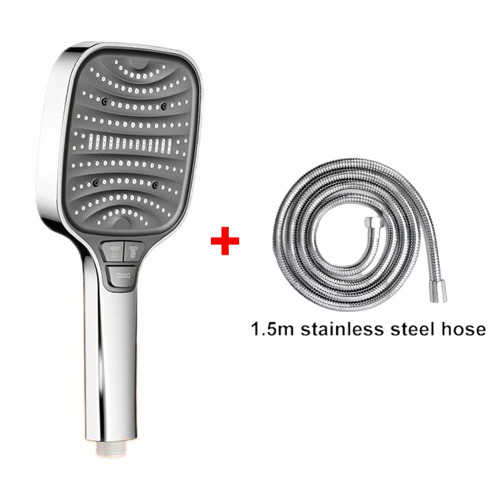 8 Modes Turbo Pressurized Shower Head 12cm Large Panel Water Saving Showerheads Explosion-proof Thickened ABS Filter Shower Head