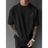 European Sizes Men's Trendy Brand Design Fashion Plus Size Drop Shoulder Chili Pepper Print Summer Solid Color T-Shirt