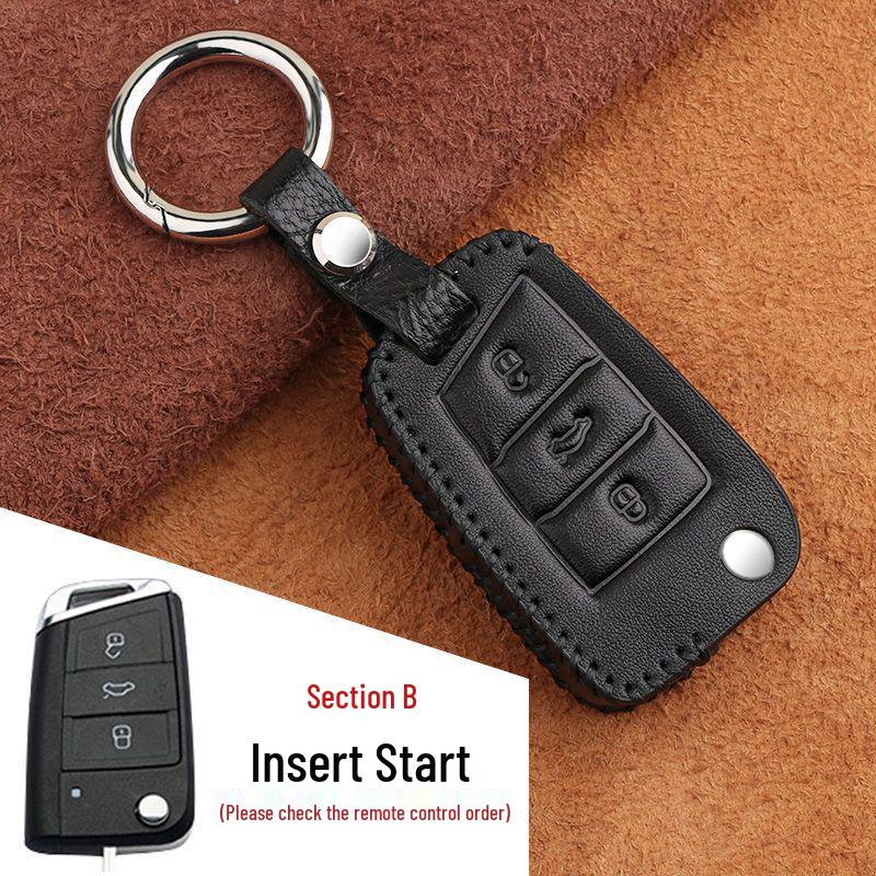 

Volkswagen Genuine Leather Key Case for Tiguan, Lavida, Magotan, Sagitar, T-Roc, Teramont, Passat Green [Leather]