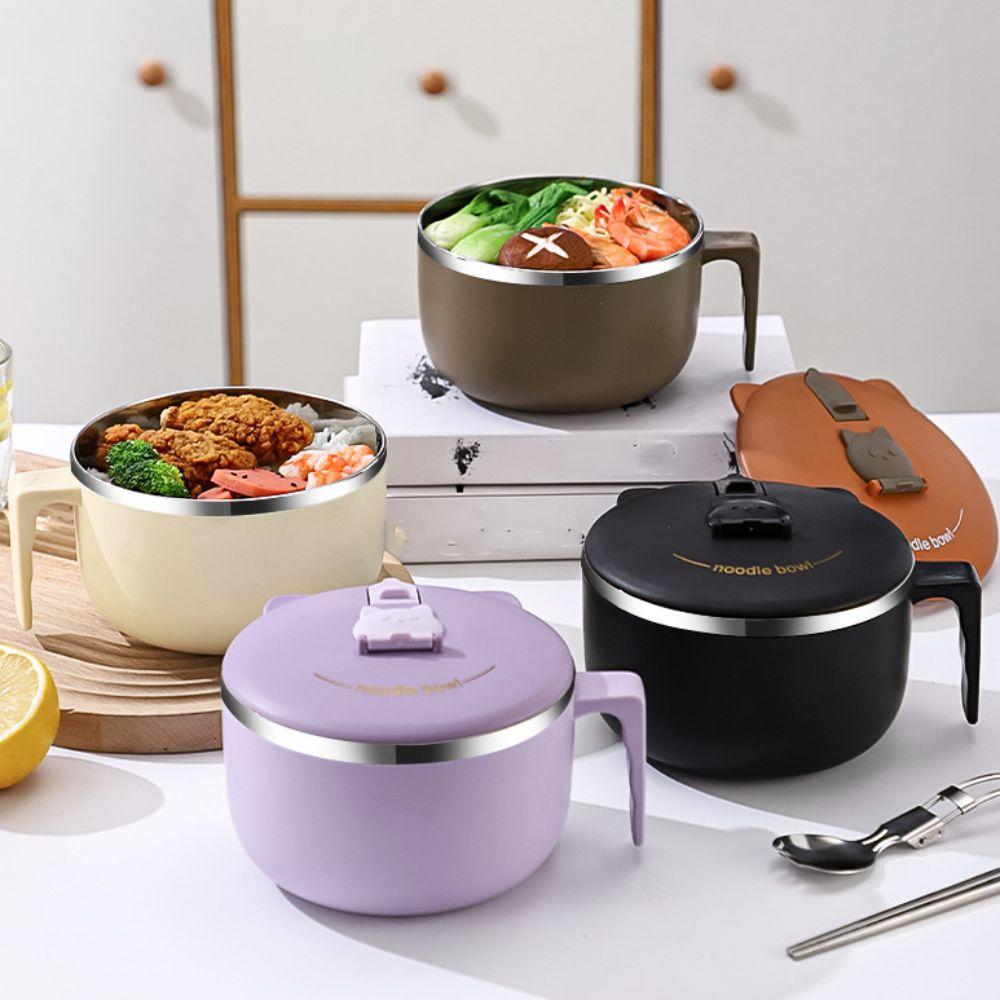 304 Stainless Steel Ramen Bowl Japanese-style Food Serving Bowl Lunch Box  Dormitory