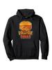 Casual Hoodie with "Volunteer Squad" Graphic - Black Pullover with Colorful Design