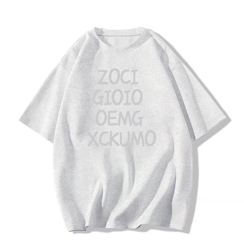 2025 Trendy Women's Pure Cotton Short Sleeve T-Shirt: European & American Style, Loose Straight-Shoulder Design