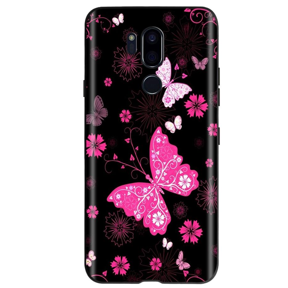 For LG G7 ThinQ Case G710 LM-G710 Cute Cat Butterfly Shockproof Soft Silicone Phone Case For LG G7 ThinQ Back Cover 6.53'' Coque