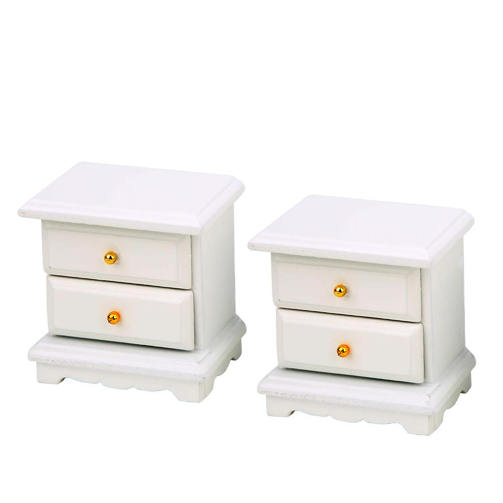 1:12 Furniture Double Bed Mirror Bedside Table Chair Cabinet Doll House Accessories