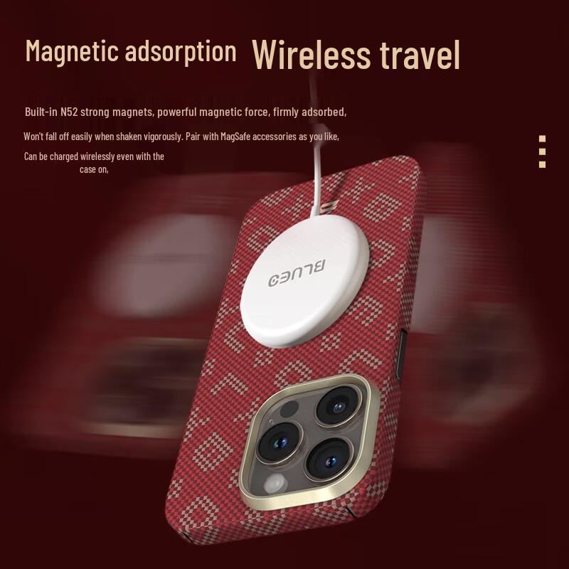 Blue Ape Kevlar Magnetic Aramid Fiber Case for iPhone 15 Pro Max