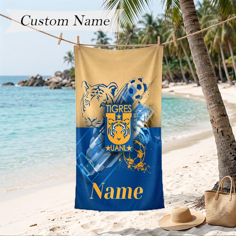 Tigres UANL Custom Name Printed Beach Towel Personalized Soft Towel For Swimming Beach Travel
