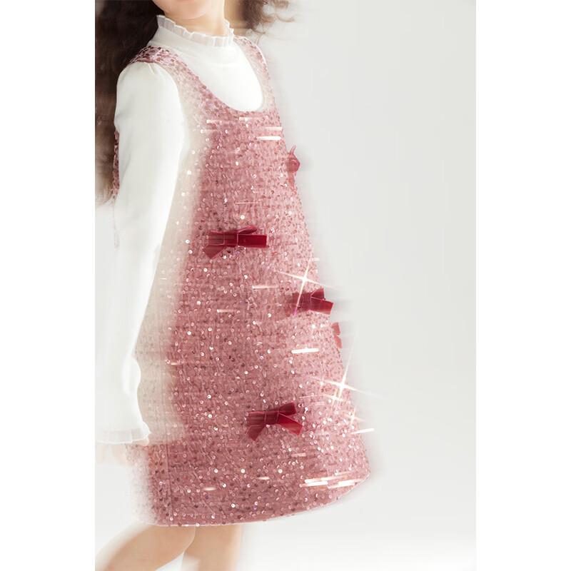 Mucmukn Padded Sequin Velvet Bow Princess Dress
