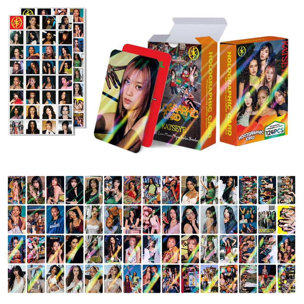 124 Cards Collection Cards Small Stickers Double-sided LOMO Flash Card Box
