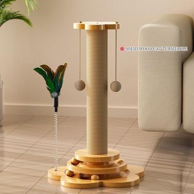 Pet Kedi Oyuncak katı ahşap Kedi Pikap Komik Kedi Sopa Topları Dayanıklı Sisal Tırma Tahtası Kedi Malzemeleri Kedi Kapma Sütunu