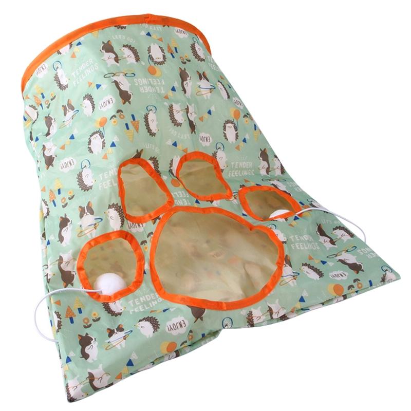 

Cats Tunnel for Indoor Cats Collapsible Interactive Peek Hole with Ball Crinkle Cats Tunnel Tube for Kitten Pup