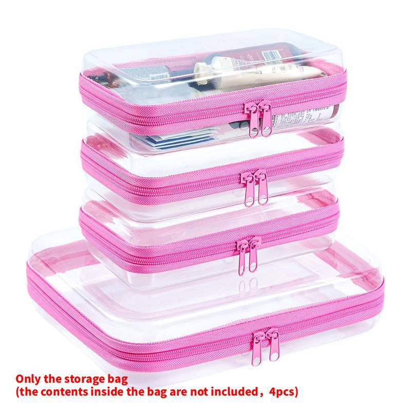 Travel Organizer Pvc Soft Bag With Zipper For Cosmetic And Clothing Storage
