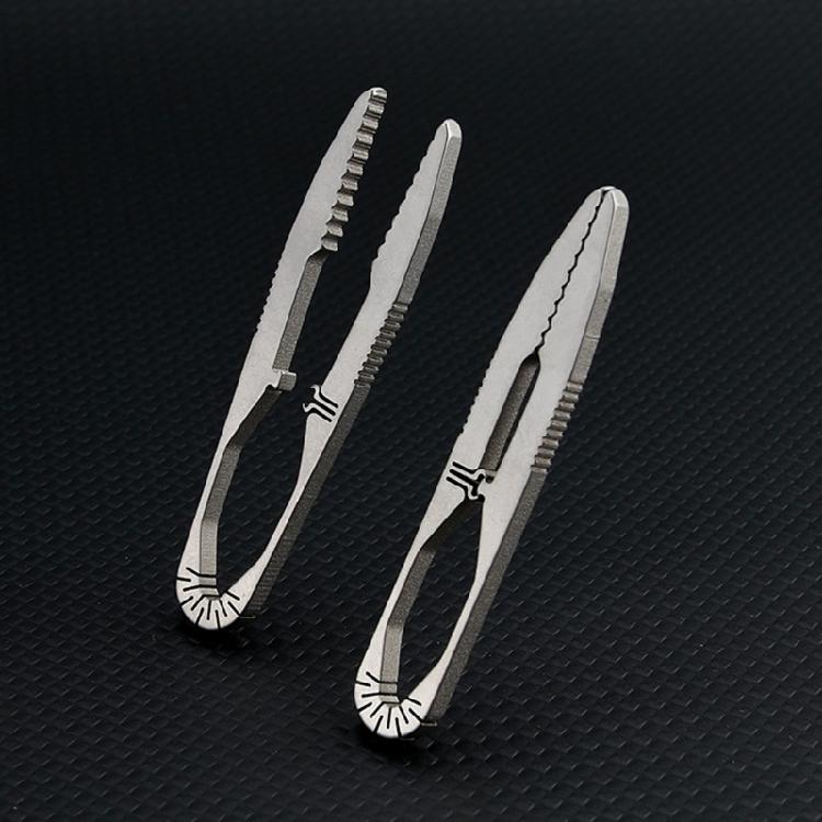 Titaniums Steel Tweezer Outdoor Survivals Travel Small Tweezer for Camping Hikings
