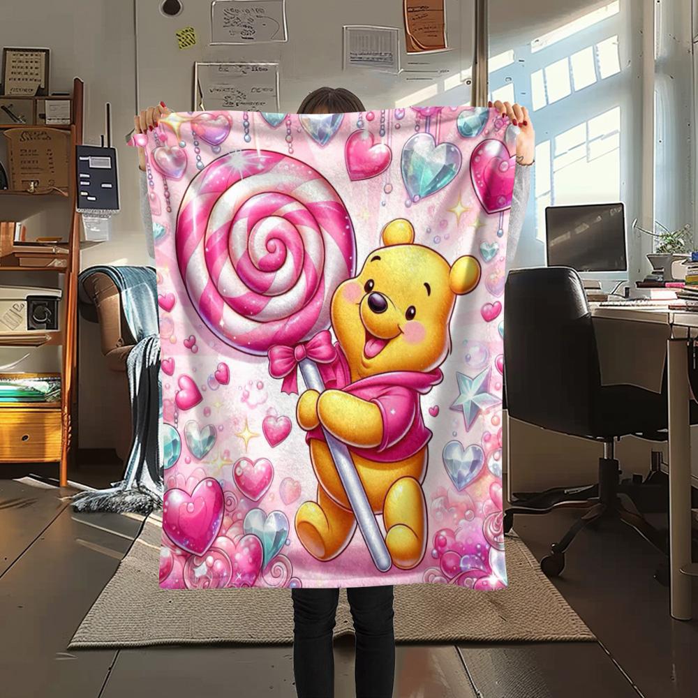 Winnie Pooh Love Heart Blanket Suitable For All Seasons Sofa Blanket Sheet Christmas Gifts Bedroom