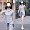 Short-sleeved Casual Sports Suit for Women In Summer, Loose Temperament, Age-reducing and Slimming Two-piece Set for Women