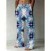 Men's 3D Geometric Pattern Printed Baggy Casual Trousers,  Elastic Drawstring Waist with Pockets, for Spring Summer Home Outdoor Vacation