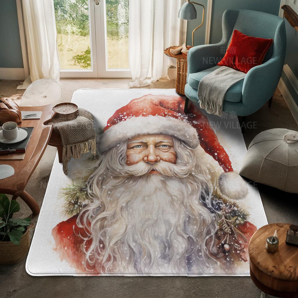 House Entrance Carpet Home Door Mat Living Room Bath Foot Bathroom Non-slip Water Absorption Rugs Bath Merry Christmas Winter