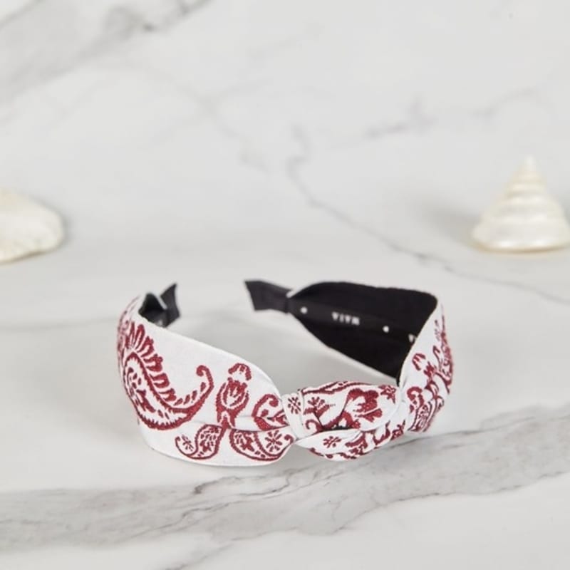 MAIA Paisley Hairband - Knotted Wine