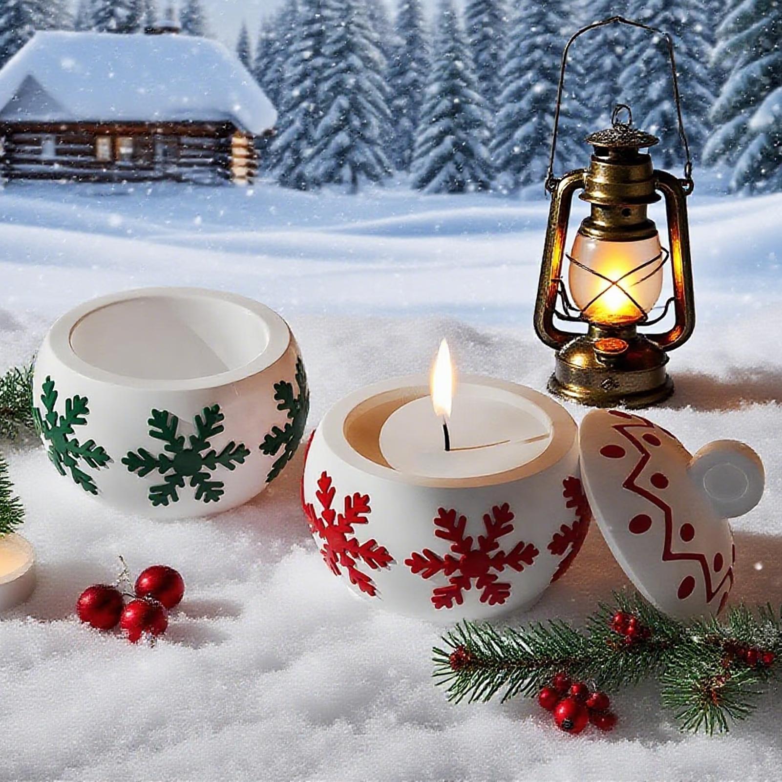 

Christmas Candle Cup Dropper Mold Christmas Candle Holder Mold With Snowflake Design DIY Silicone Candle Holder Jewelry Box Mold CHINA